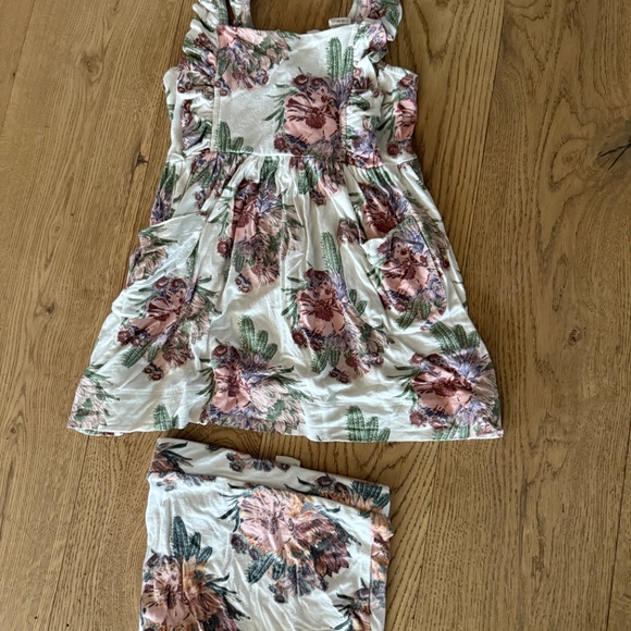 Kate Quinn Matching Set Toddler 2t 18months Dress Bloomers Cactus Flowers Bundle - Picture 3 of 3